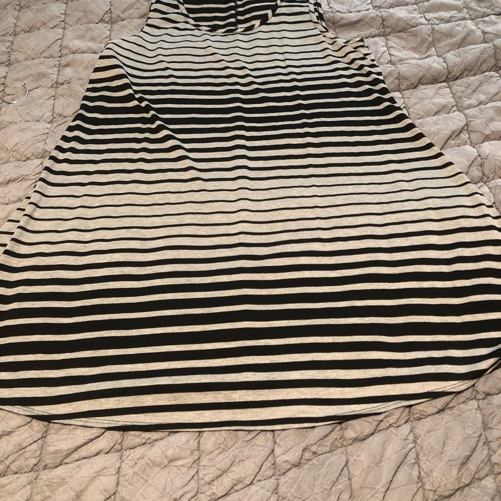 Black and gray striped dress
